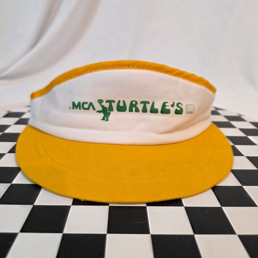 Vintage 80s‎ Turtles Records MCA Collab Visor Hat Yellow Music Store Promo